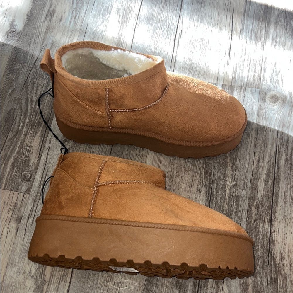 Fashion Nova Camel Boots with Cozy Lining